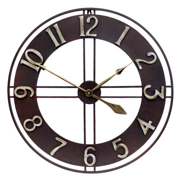24'' Large Wall Clock Pure Metal Retro Heavy Duty Large Decor Living Room Farmhouse