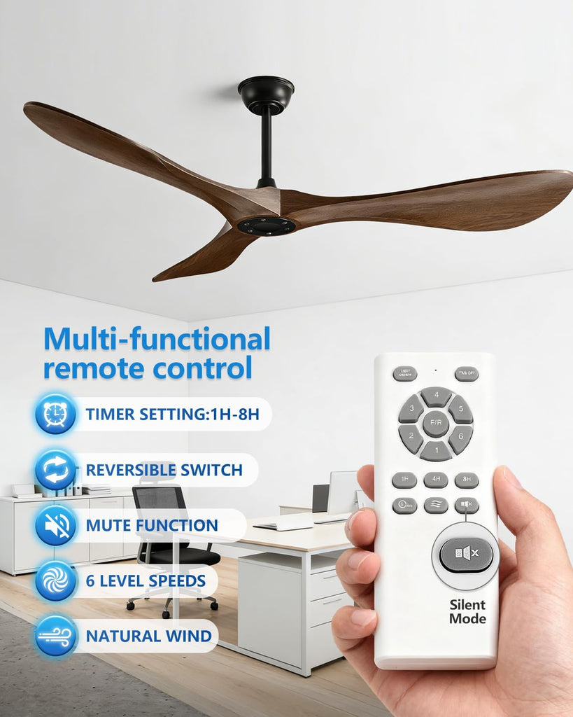 60 in Ceiling Fan of 7400+CFM High Airflow with Mute Remote Control