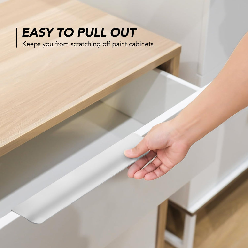 Brushed Nickel Cabinet Handles Finger Edge Pulls 7.8 Inch CC 12 Pack