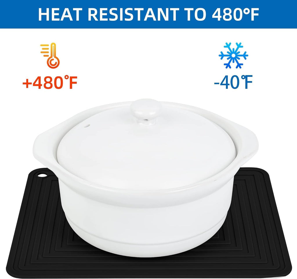 Silicone Trivet Mats for Hot Pots & Pans & Dishes, Hot Pads, Multipurpose Heat Resistant Mat Counter, Durable &