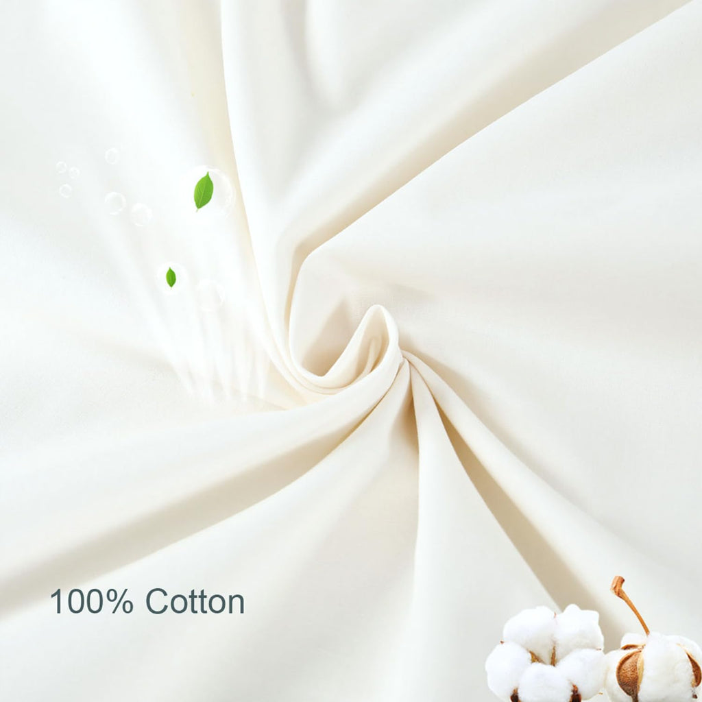 Quilted Pillow Shams Ivory Leaves Standard Embroidered Pillowcases 20×26