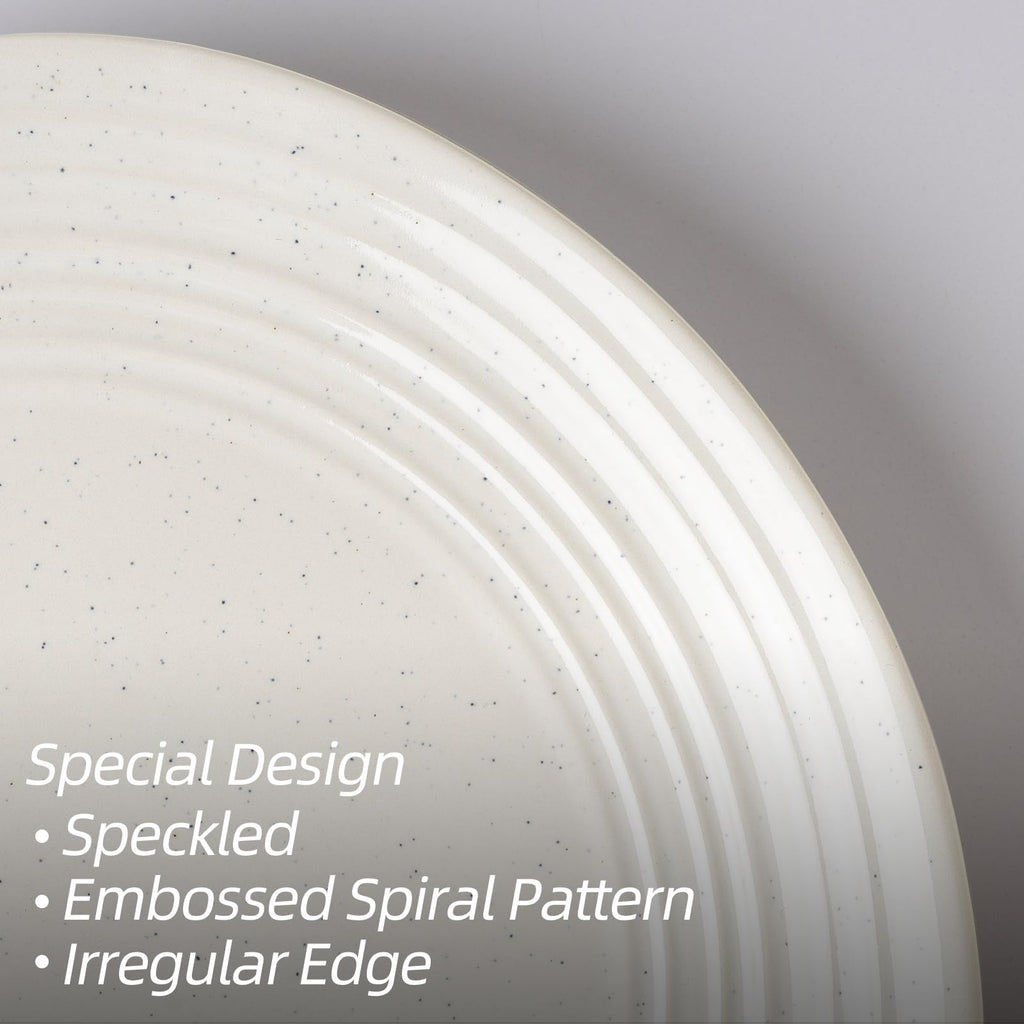Plates and Bowls Sets 12-Piece Stoneware Dinnerware Sets, Dishes Set for 4, Speckled Hand-made Reactive Glaze Dish