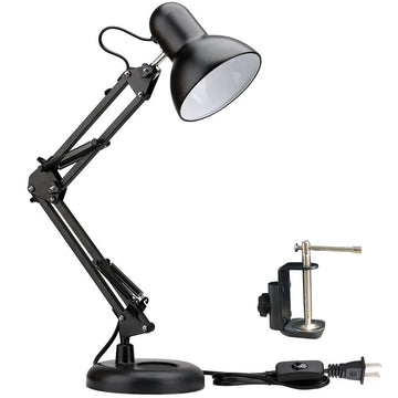 Metal Swing Arm Desk Lamps, Adjustable Architect Lamp, Black