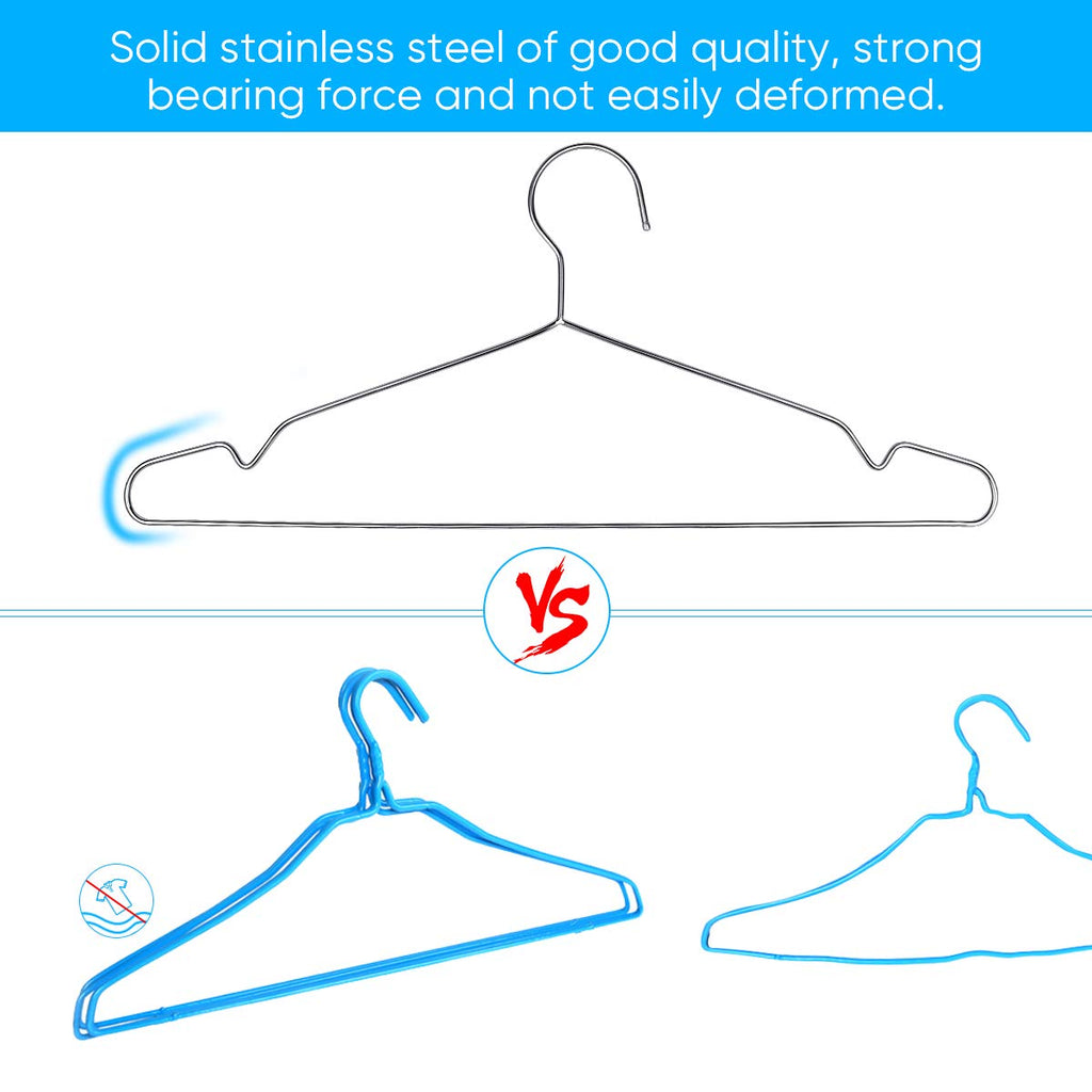 Wire Coat Hangers 40 Pack Strong Heavy Duty Stainless Steel Metal Ultra Thin Space Saving Clothes Hangers 16.5 Inch