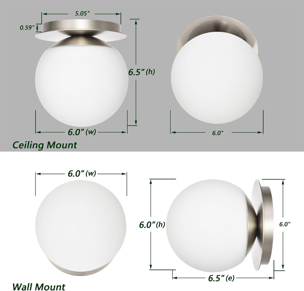 Bathroom Vanity Light Fixtures, Modern 4 Lights Globe Wall Sconce Lighting Brushed Nickel, Porch Wall Mount Light