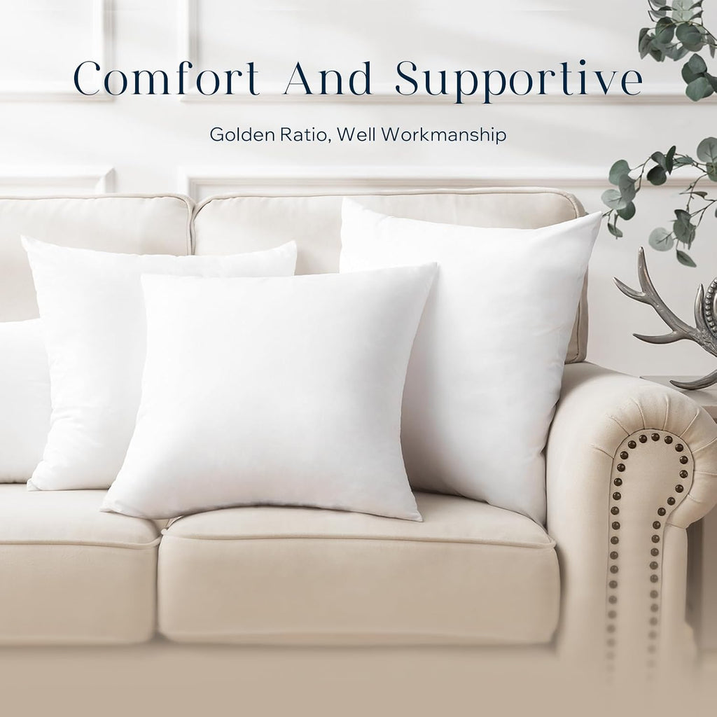 Outdoor Pillows Waterproof 18x18 Outdoor Pillow Inserts 2 Pack - Set of 2