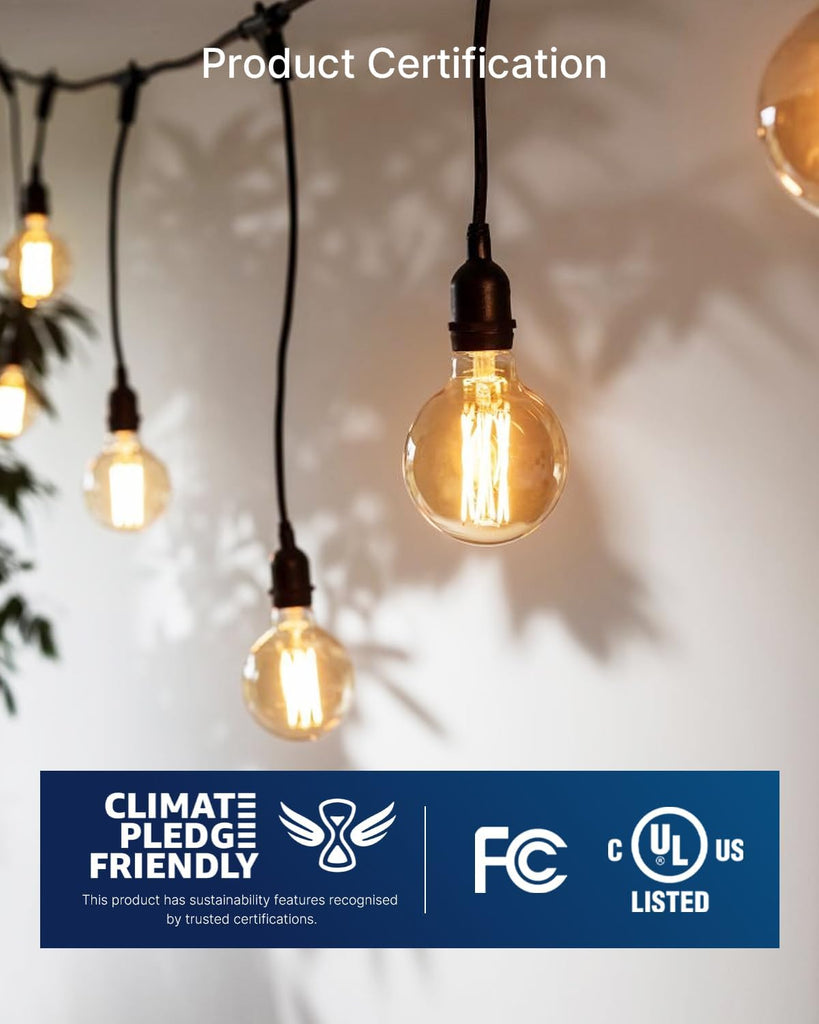 G25 LED Globe Bulbs, 40W Eqv, 400LM, 2200K Warm White, E26, 4 Pack