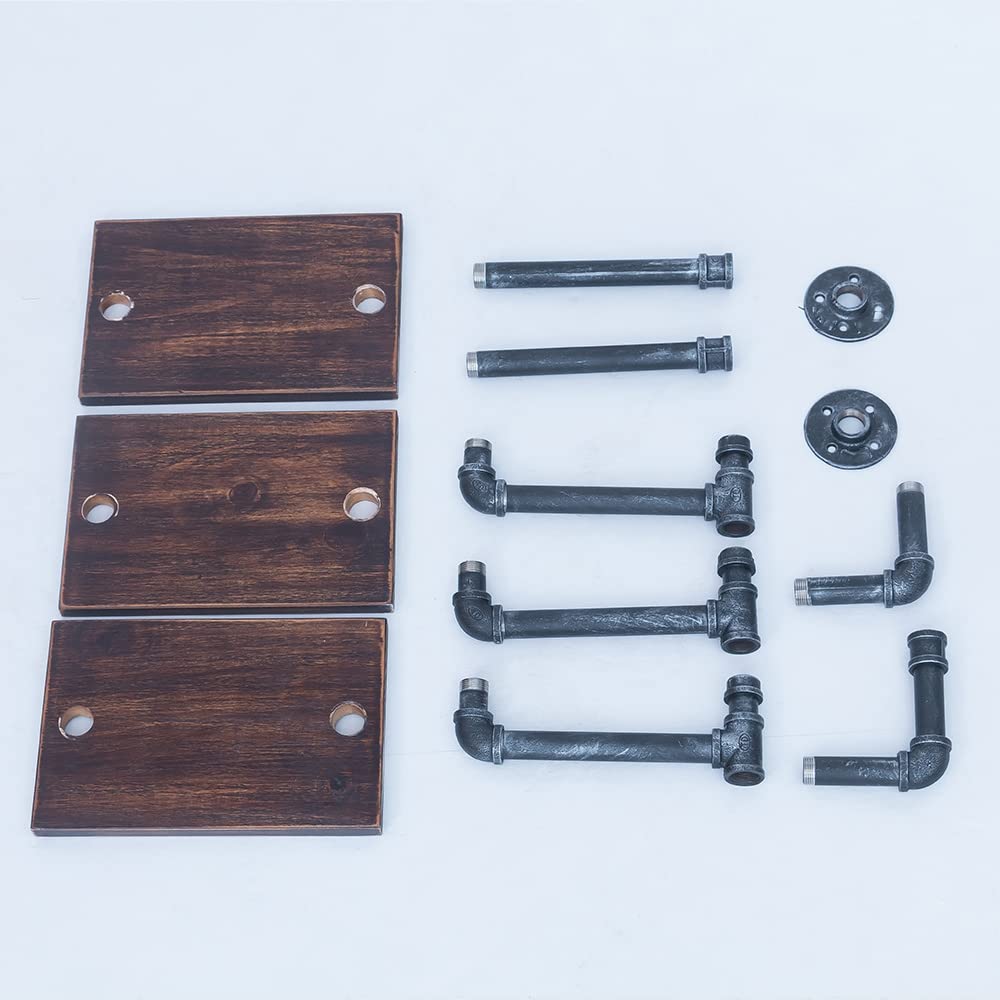 Industrial Pipe Shelving Wall Mounted, Rustic Floating Shelves for Wall