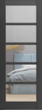 Slab Barn Door Panel | Quadro 4522 Matte Black with Clear Glass | Sturdy Finished Doors | Pocket Clo