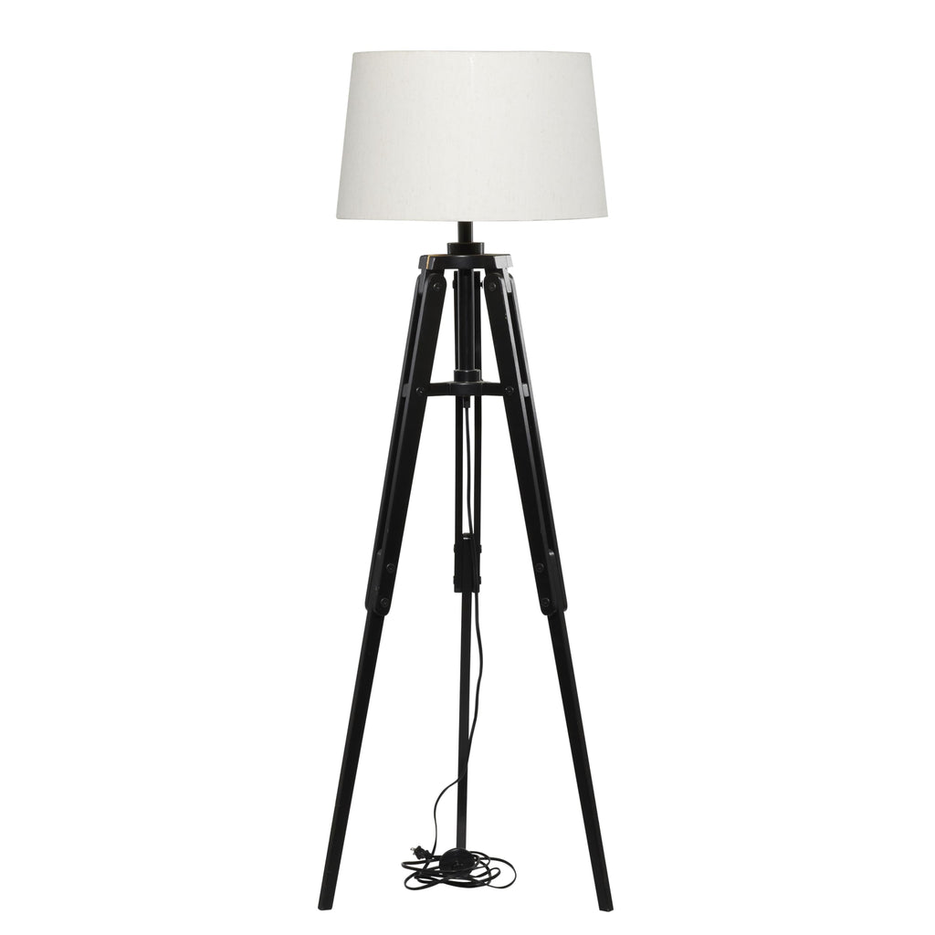 Wood Floor Lamp, Lamp 21" x 21" x 62", Black