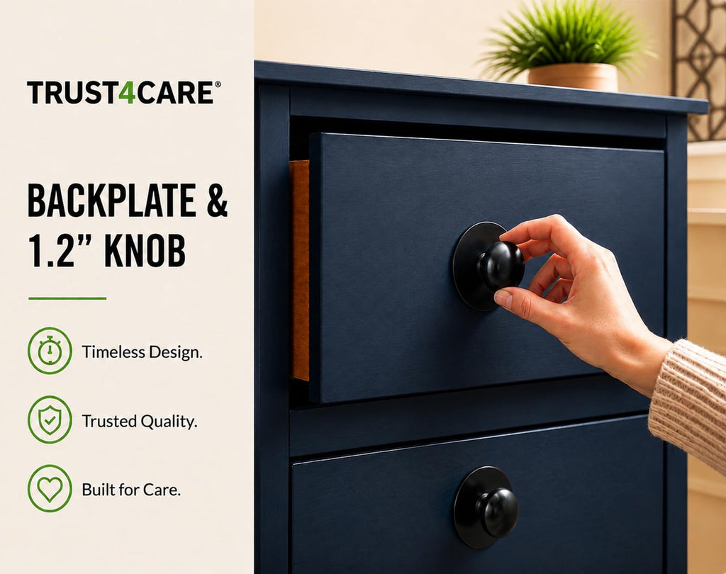 2.0" Black Backplates of Bifold Closet Cabinet Knobs