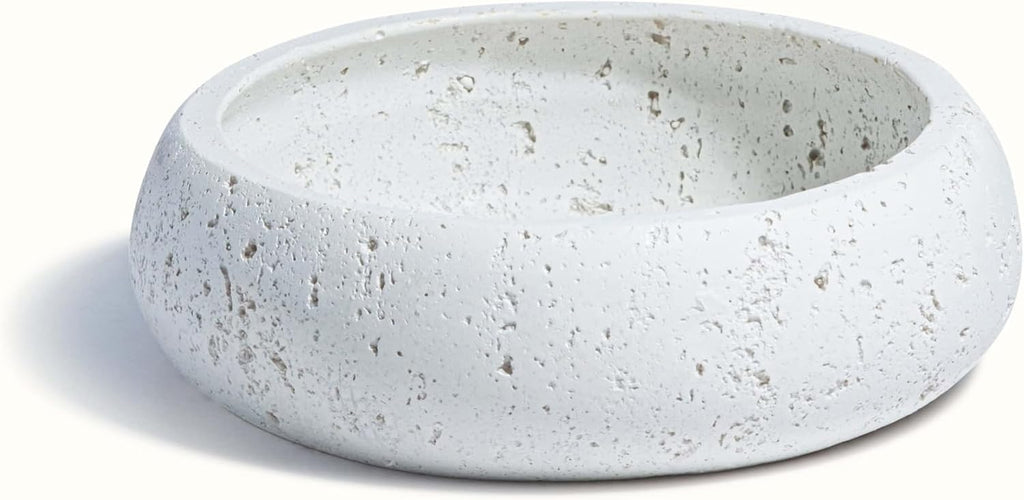 Earthy Vessel - Modern Decorative Bowl & Centerpiece for Coffee Table, Entryway or Candle Display (7.5" x 2.5") Gray