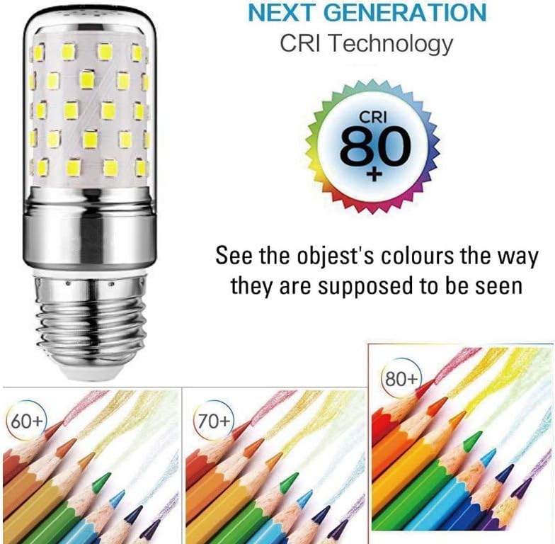 E27 LED Corn Bulbs 12W LED Candelabra Light Bulbs 100W Equivalent 12W LED Candle Bulbs,Daylight White 6000K,E26/E27