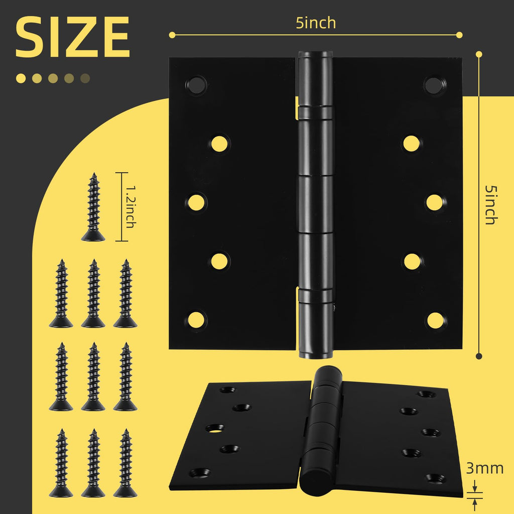 5 Inch Stainless Steel Door Hinges, Heavy Duty Commercial Door Hinges Ball Bearing Hinges for Exterior & Interior