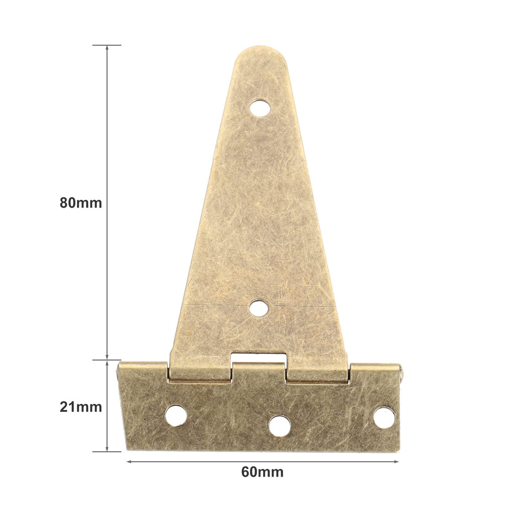 4Pcs Antique Bronze T-Strap Butt Hinges with Screws, 3.98"x2.36"