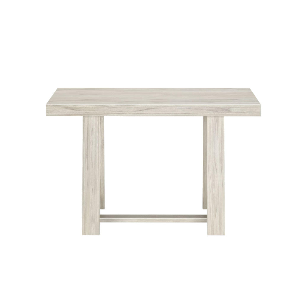 Classic 48 Inch Dining Table, Rectangular, White Sand Wirebrush