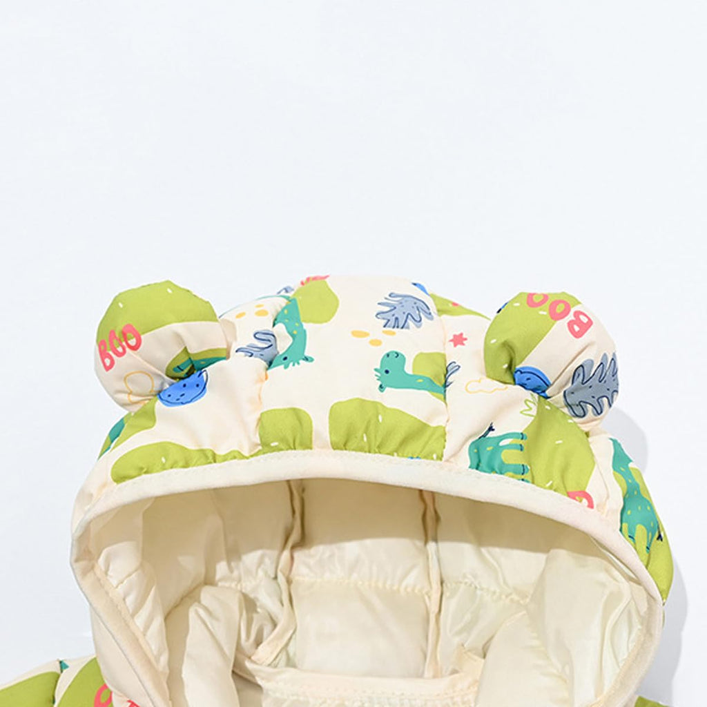 Baby Winter Hooded Down Jacket Boys Girls Light Warm Puffer Coats Toddler Bear Ears Zipper Up Down Coats Outwear