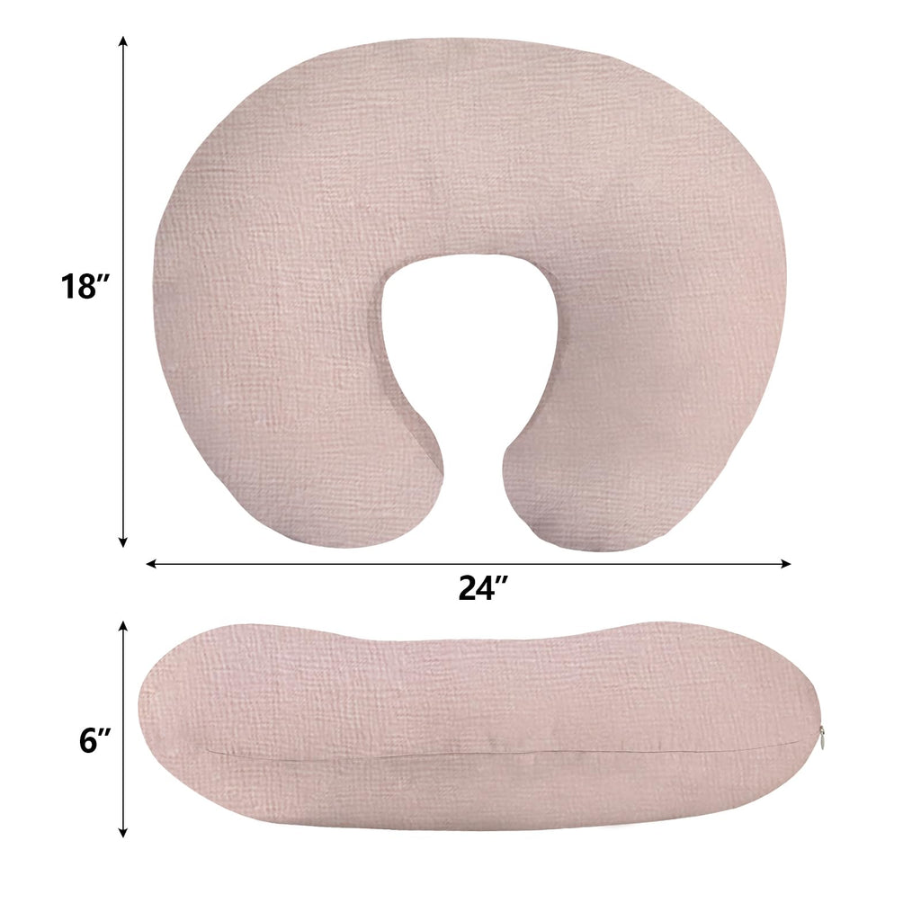 100% Cotton Muslin Nursing Pillow Covers 2 Pack, (Flower)