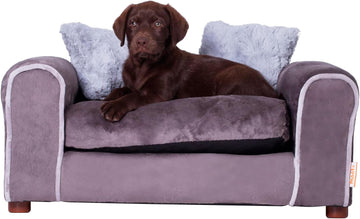 Furry Pet Sofa Lounge, Charcoal, Small