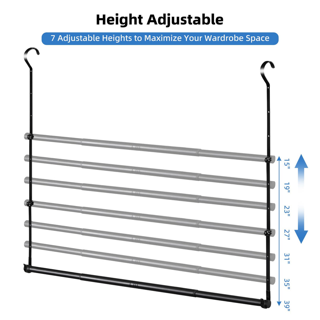 Hanging Closet Rods - Adjustable Height & Width Closets Bar Lower Extender