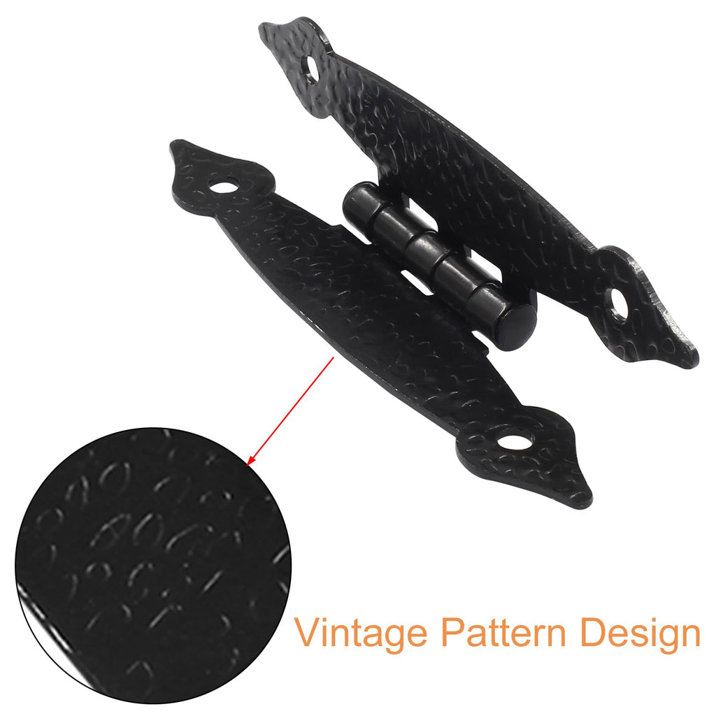 6 Pcs H-Shape Cabinet Hinges, Black Hammercraft Flat Flush Mount