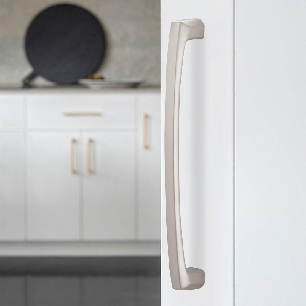 2 Pack 7 Inch Kitchen Cabinet Handles Brushed Satin Nickel Cabinet Pulls Silvery Drawer Pulls Zinc Alloy Kitchen