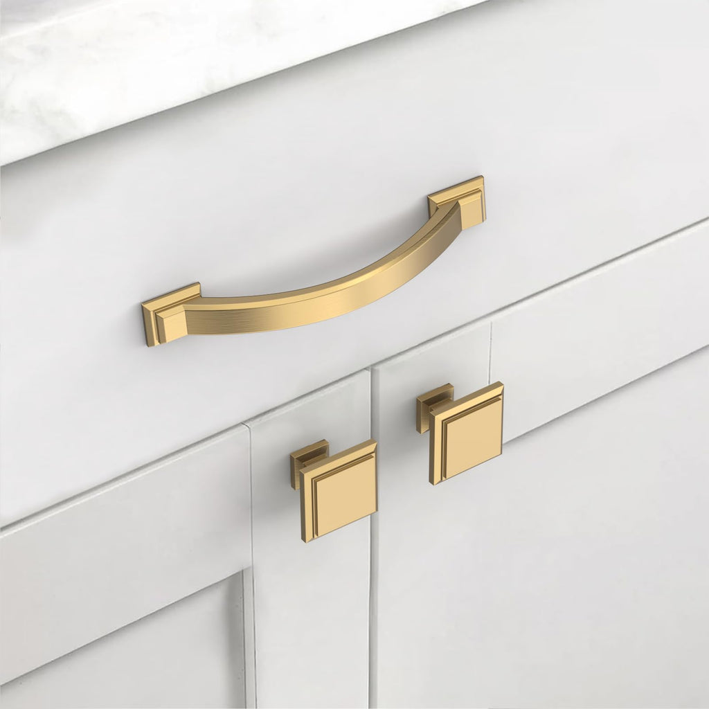 10 Pack 3.75 Inch(96mm) Champagne Bronze Kitchen Cabinet Handles, Cabinet Pulls Kitchen Cabinet Hardware for Cupboard