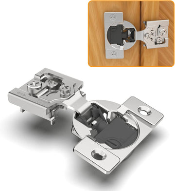 10 Pack 1/2" Overlay 4D Soft Close Concealed Hinges for Face Frame Door, Adjustable Closing Speed, Smooth Slow Self