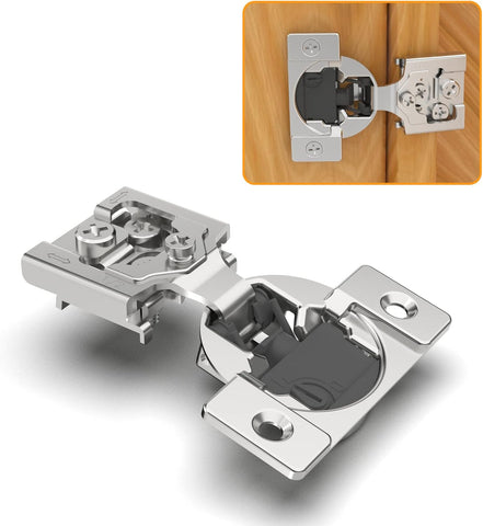 10 Pack 1/2" Overlay 4D Soft Close Concealed Hinges for Face Frame Door, Adjustable Closing Speed, Smooth Slow Self