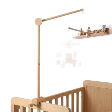 Crib Mobile Arm, 360° Adjustable Wooden Baby Mobile Hanger for Crib