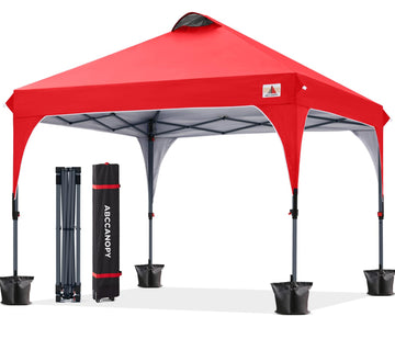 10x10 Pop up Canopy Tent Instant Outdoor Shelter, Red