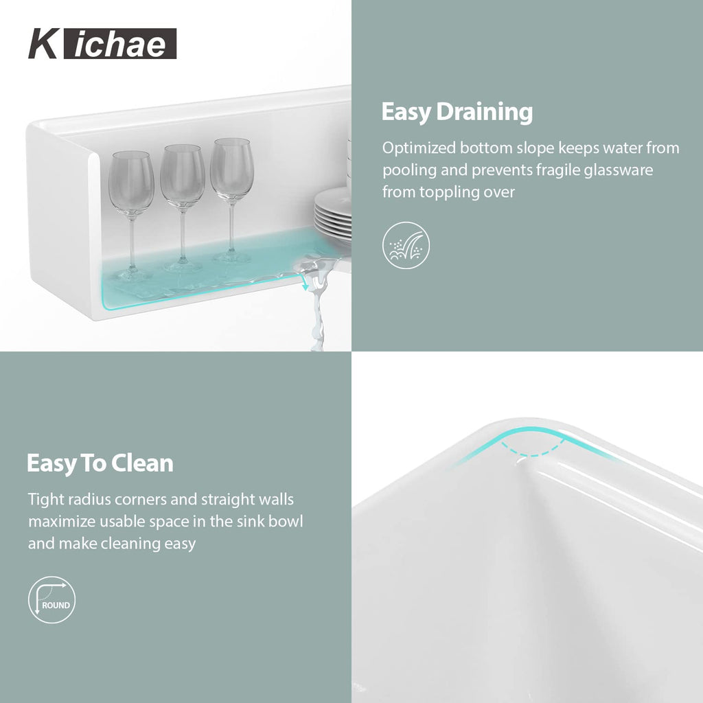 33 Inch White Farmhouse Kitchen Sink Workstation Apron Front Farm Sink with Slide Ledge Fireclay Ceramic Porcelain