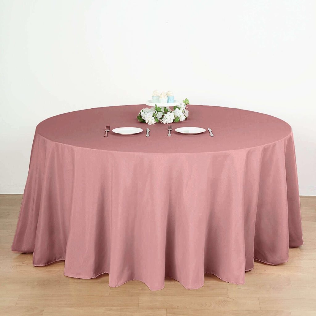 Round Tablecloth, 132 Inch Stain & Wrinkle Resistant Washable Table Cloth, Decorative Polyester Fabric Table Cover