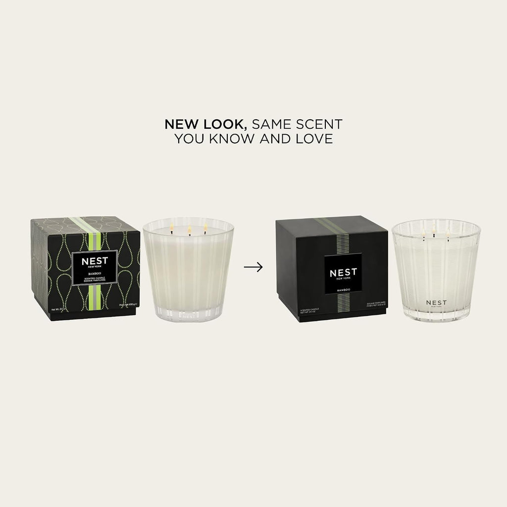 Scented 3-Wick Candle, Bamboo - 21.2 oz - Up to 100-Hour Burn Time - Reusable Glass Vessel - Set of 212