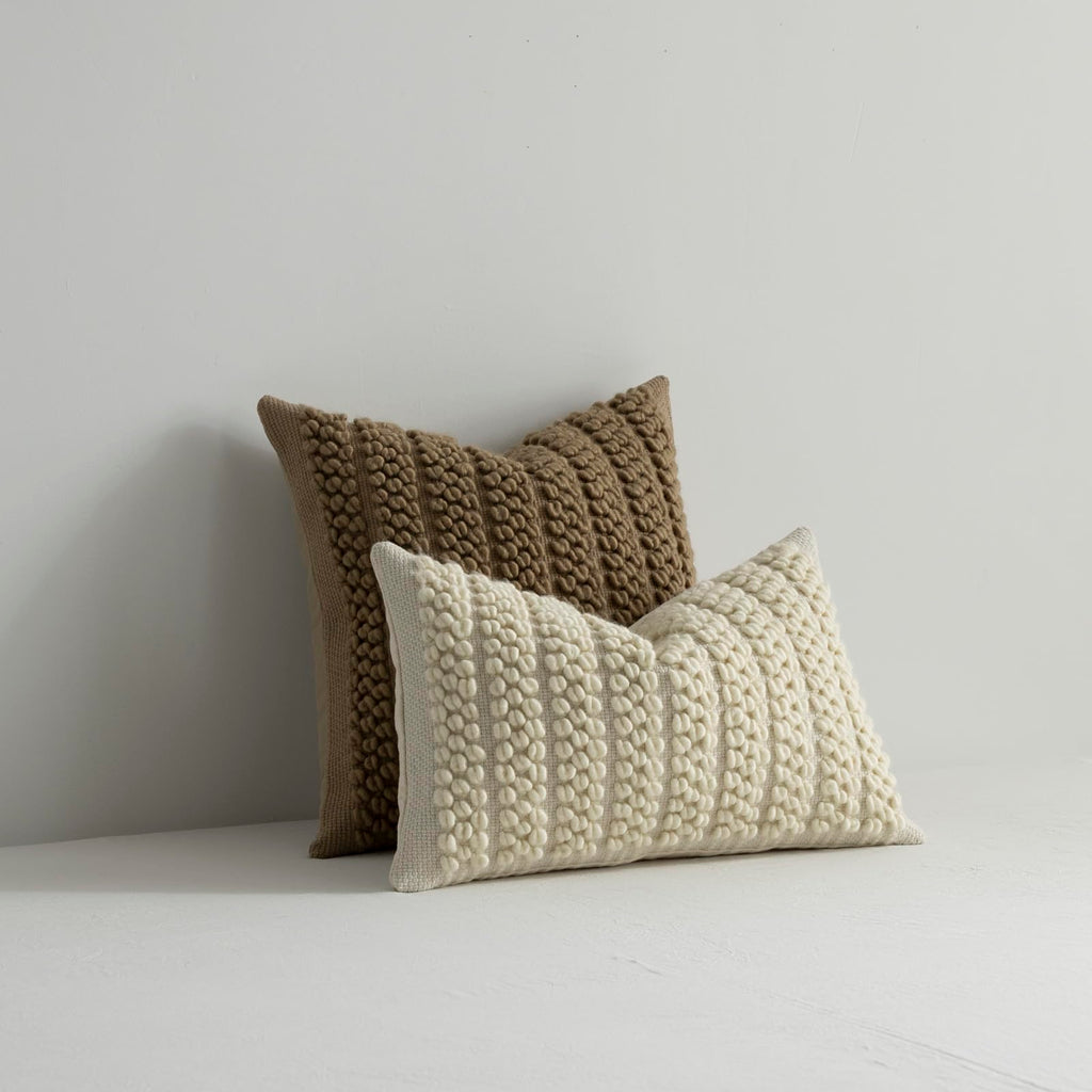 Wool Boucle Lumbar Pillow Cover Premium Chic Accents Rectangular Textured Decorative Throw Pillow Case Couch Sofa