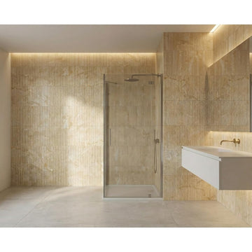 3D Fluted Natural Marble Tiles, 12 x 24 Inch, 4 Pieces, Gold Yellow Beige