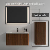30" Wall-Mounted Floating Bathroom Vanity with Sink, Large Storage Cabinet, One-Piece Basin with Overflow, Modern Brown Walnut
