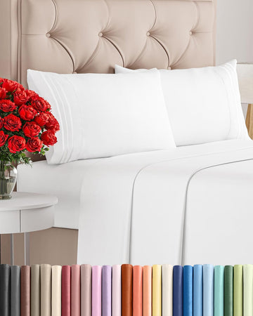 Queen 4 Piece Sheet Set - Comfy Breathable & Cooling Sheets - Hotel Luxury Bed Sheets for Women & Men - Deep Pockets