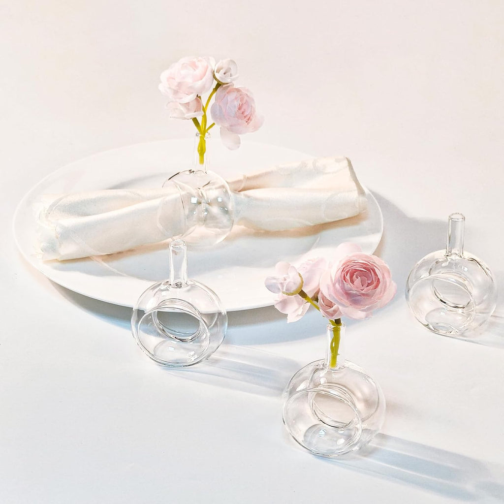 Glass Vases Napkin Rings Hand Blown Borosilicate - Set of 12