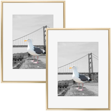 16x20 Gold Aluminum Metal Picture Frame Mat for 11x14 Glass