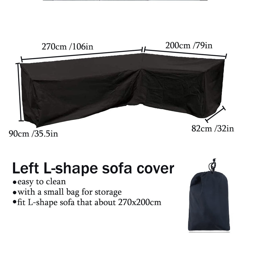 Patio Furniture Covers Left L Shape Patio Sectional Covers Waterproof Outdoor Sofa Cover Heavy Duty 420D Patio