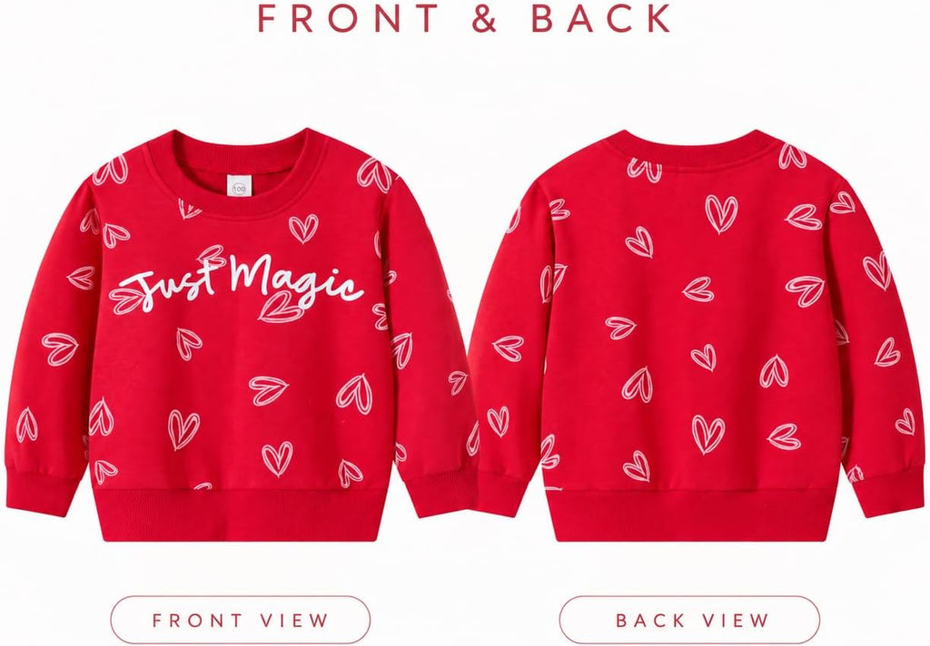 Toddler Girls Fall Heart Sweatshirt Jogger Pants Set
