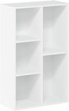 LUDER Book Shelf, 5-Cube Bookshelf, Reversible Bookcase, 9.4 x 19.5 x 31.5, Easy Assembly, White