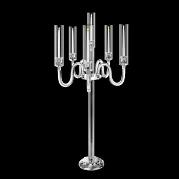 Acrylic Candelabra Centerpieces for Tables, 37.4in Tall 6 Arm Acrylic Candle Holder for Taper LED Candles, Clear
