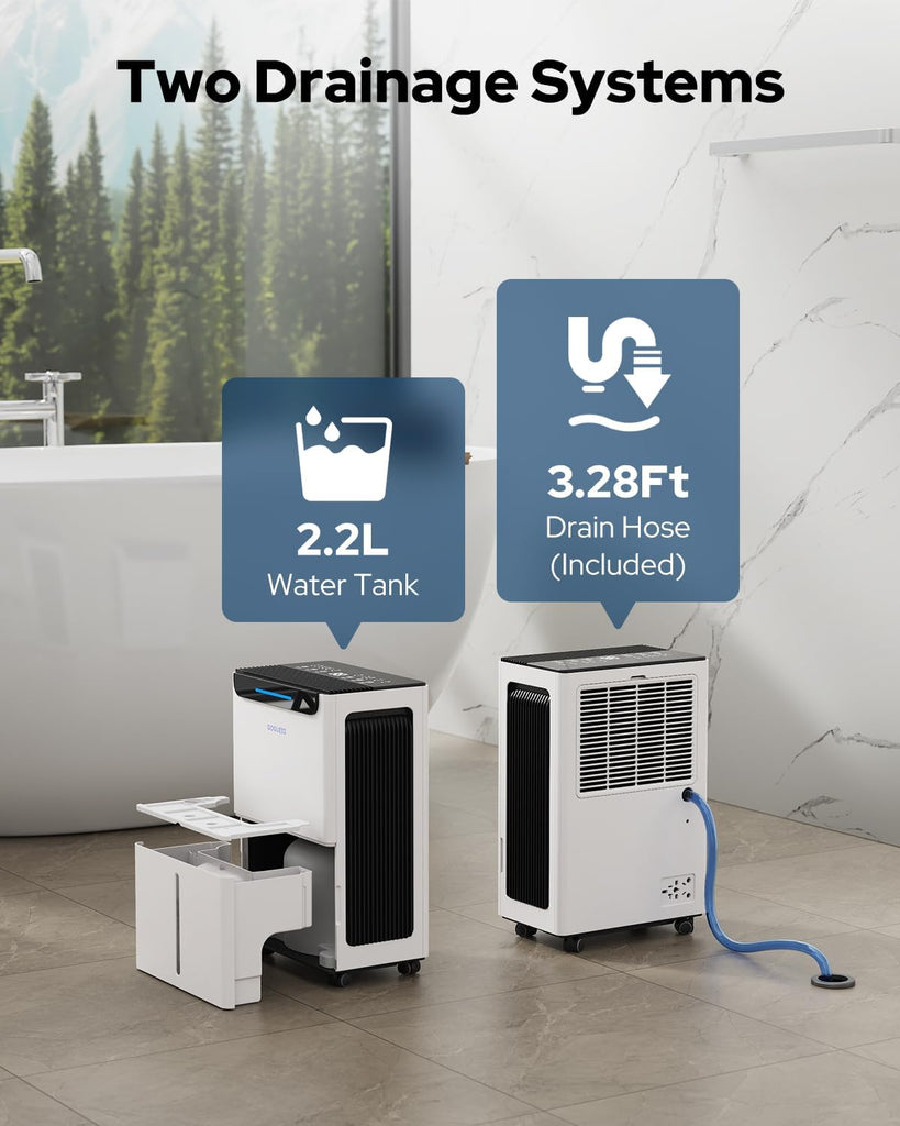 1600 Sq.ft Dehumidifier for Basement - 21 Pints, Drain Hose & Humidity Control Large Room Dehumidifiers for Home, RV