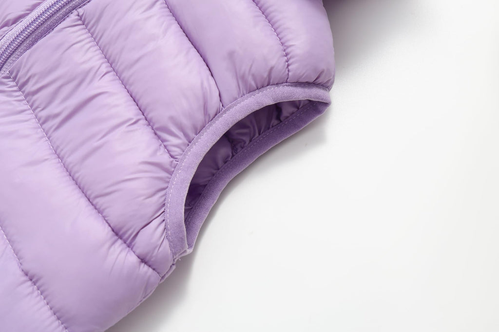 Baby Boys Girls Hooded Puffer Vest Winter Lightweight Sleeveless Bear Ears Zipper Up Jacket Purple 80