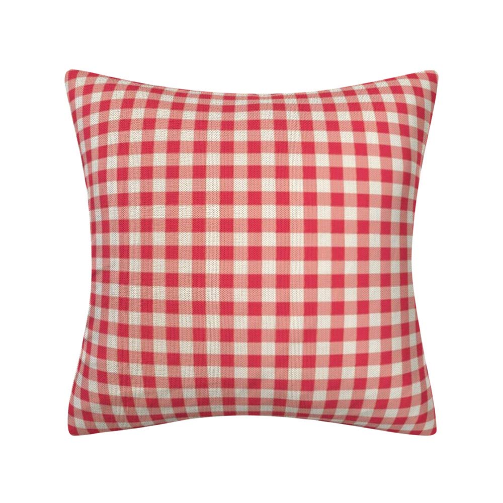 Red and White Buffalo Check Plaid Throw Pillows Farmhouse Decorative Throw Pillow Case Indoor Outdoor Cushion Cover