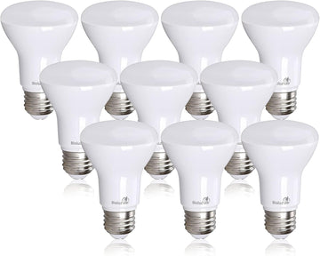 BR20 LED Light Bulbs 10-Pack, 6W = 50W, 2700K Warm White Light Bulb, 540 Lumens, 90 CRI, Dimmable LED Light Bulbs