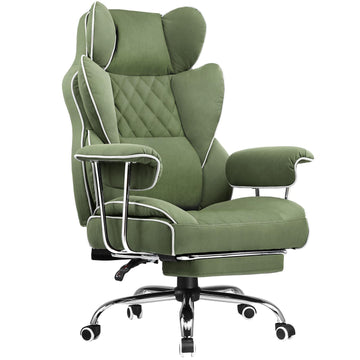 Big and Tall Gaming Chair with Pocket Spring Lumbar Support, Ergonomic Office Chair with Footrest, Executive Desk