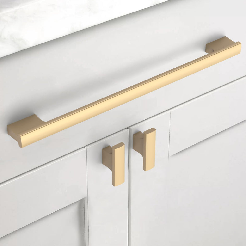10 Pack 10 Inch(254mm) Brushed Gold Cabinet Pulls Kitchen Cabinet Handles Gold Cabinet Pulls Cabinet Hardware for